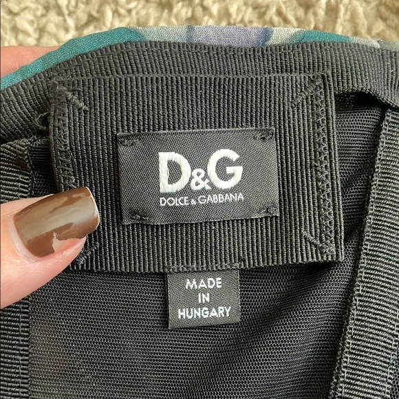 D&G by Dolce and Gabbana silk chiffon Blue Ruched Sheath Midi Dress for Cocktail - Picture 15 of 17